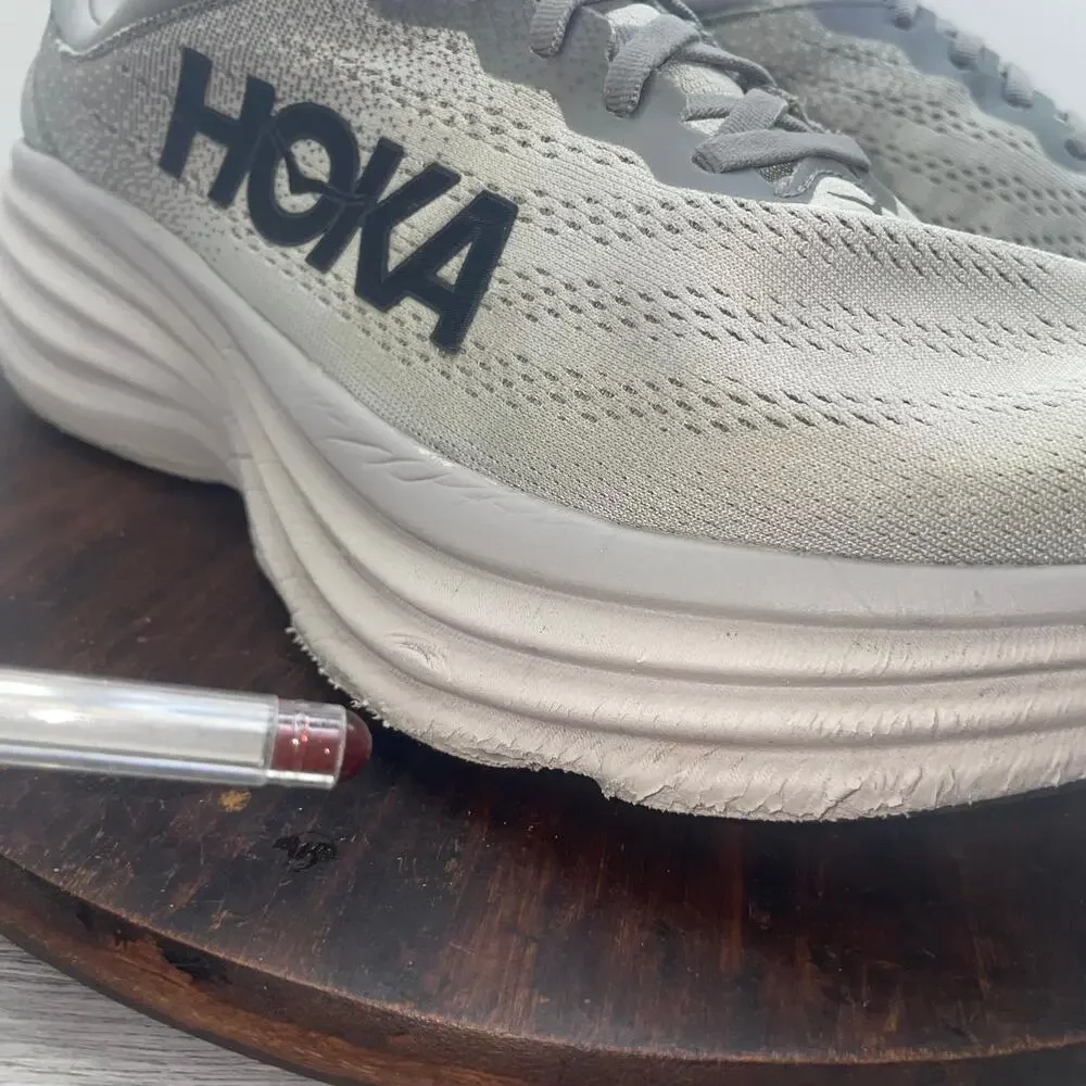 Hoka One One Bondi 8 Shark Grey Men’s Size 11 2E Wide Running Shoes 1127953-SHMS